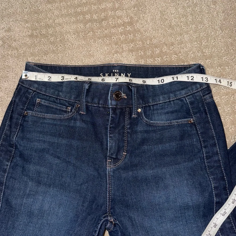 White House Black Market WHBM Ruched Cropped Skinny Jeans Size 0 Petite
